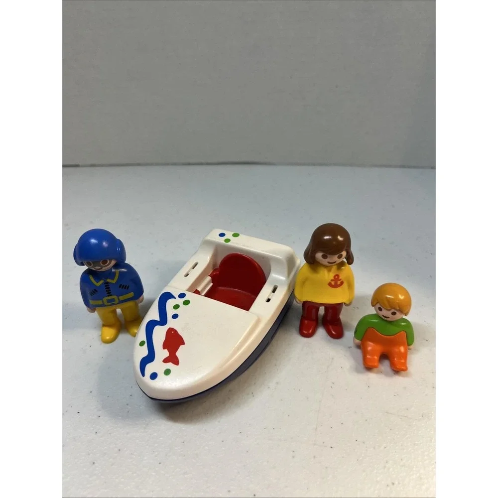 Vintage 1990 Playmobil 6050 FUN IN THE SUN Incomplete Set Play Mobil Boat Family